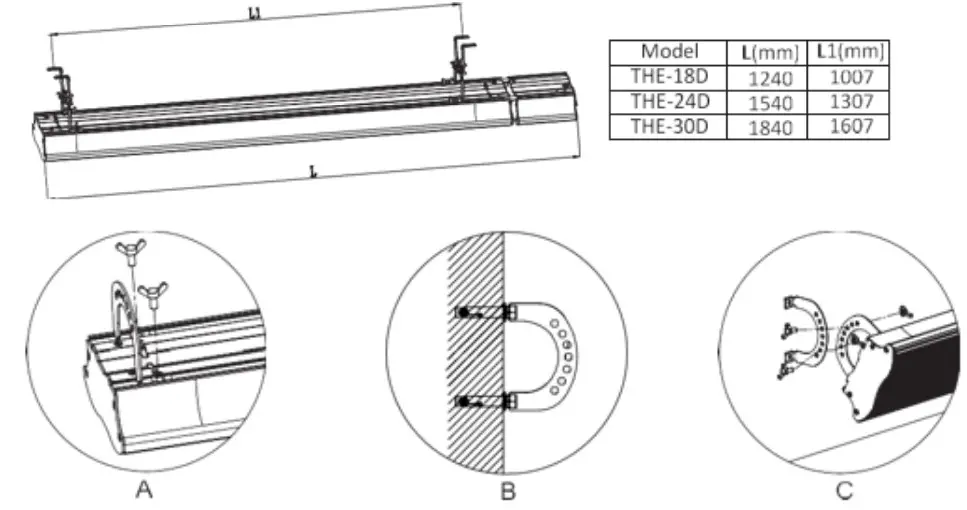 ambe THE-18D Electric Radiant Heater - Figure 3