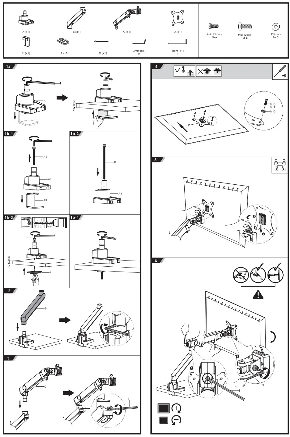 Kimex 015-2301 Full Motion Desktop Mount - Figure 1