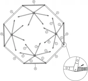 Step 3 Connecting the hexagon assemblies to the octagonal base