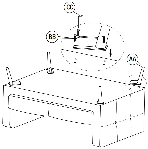 StyleWell MD 1291 2S Whaverton Square Arm 2 Seater Loveseat Sofa - assembly 3