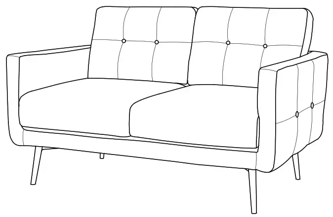 StyleWell MD 1291 2S Whaverton Square Arm 2 Seater Loveseat Sofa - cover