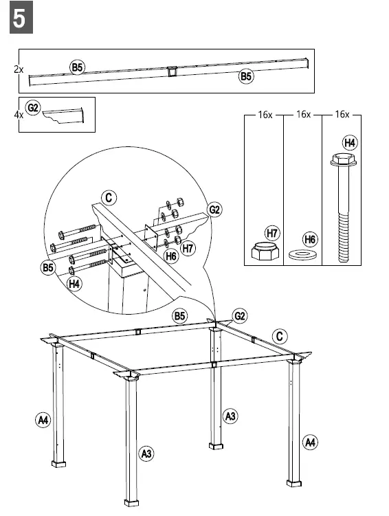 SUNJOY GROUP A106005900 Steel Pergola with Natural-Wood-Looking-Finish-and-Adjustable-Tan-Shade-fig- (12)