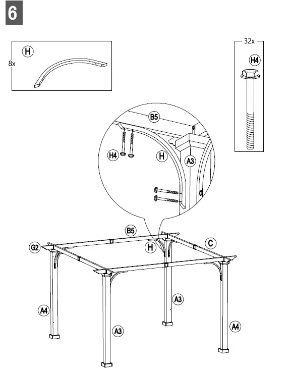 SUNJOY GROUP A106005900 Steel Pergola with Natural-Wood-Looking-Finish-and-Adjustable-Tan-Shade-fig- (13)