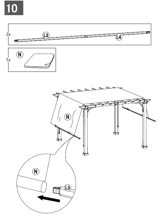 SUNJOY GROUP A106005900 Steel Pergola with Natural-Wood-Looking-Finish-and-Adjustable-Tan-Shade-fig- (17)