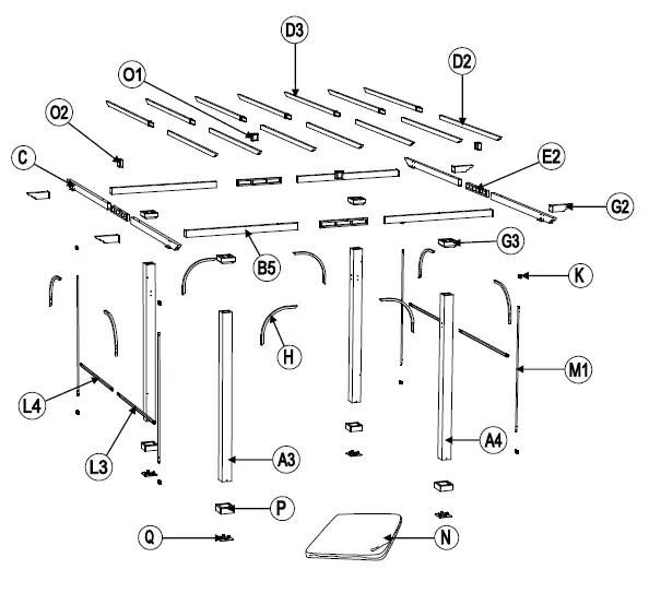 SUNJOY GROUP A106005900 Steel Pergola with Natural-Wood-Looking-Finish-and-Adjustable-Tan-Shade-fig- (4)