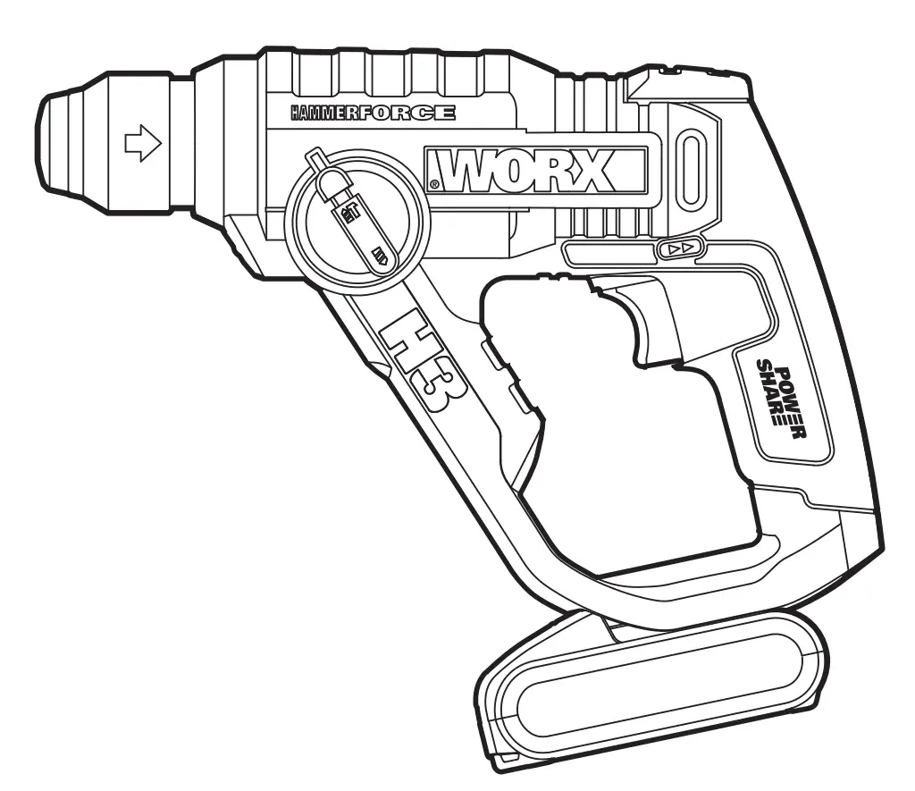 WORX WX390 Cordless Rotary Hammer
