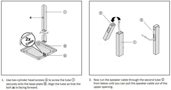FIG 2 Assembly of speaker stand for column speakers