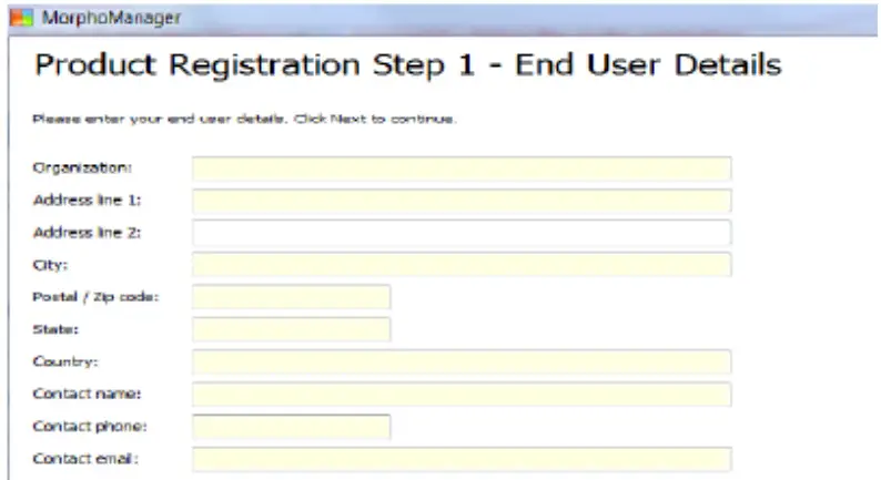 IDEMIA MorphoManager Software - REGISTRATION PROCESS