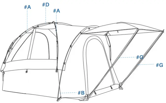 Quictent Waterproof Truck Tent with Awning and Rainfly - 1