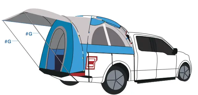 Quictent Waterproof Truck Tent with Awning and Rainfly - 10