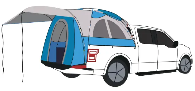 Quictent Waterproof Truck Tent with Awning and Rainfly - 7