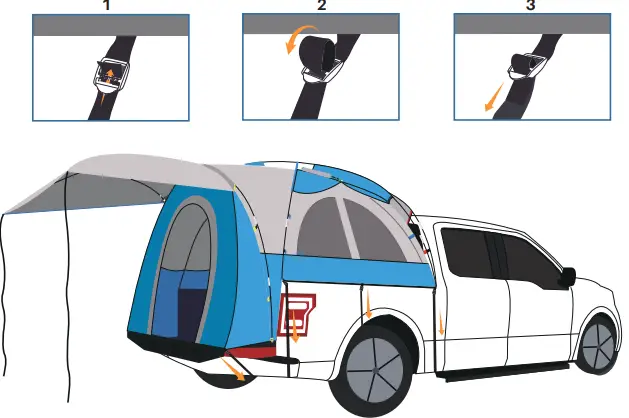 Quictent Waterproof Truck Tent with Awning and Rainfly - 8
