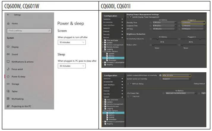 LG CQ600W Desktop Thin Client - Power Management Options 1