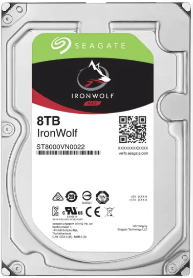 SEAGATE ST8000VN0022 Iron Wolf 8 Hard Drive