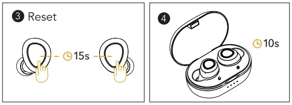 Tranya T3 True Wireless Earbuds -reset