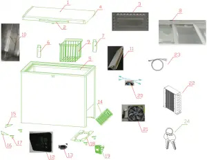 UNIQUE Solar Powered DC Chest Freezer UGP-265L1 - DIAGRAM