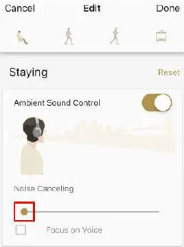 How to set noise canceling