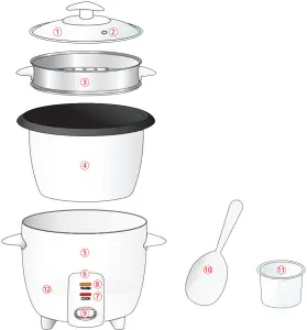 SQ professional 14587 Blitz Electric Cooker with Steamer - KEEP WARM