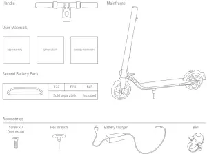 SEGWAY K014P1031 A0 E25 Ninebot KickScooter - Packing List