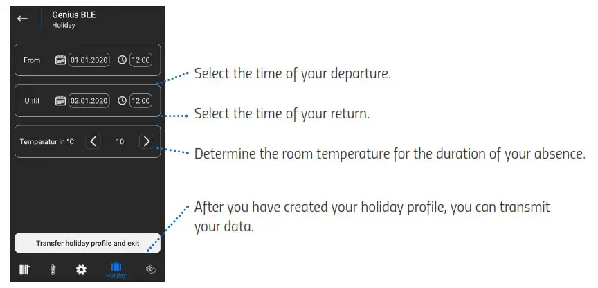 EUROTRONIC GENIUS BLE100 Wireless Thermostat - HOLIDAY FUNCTION