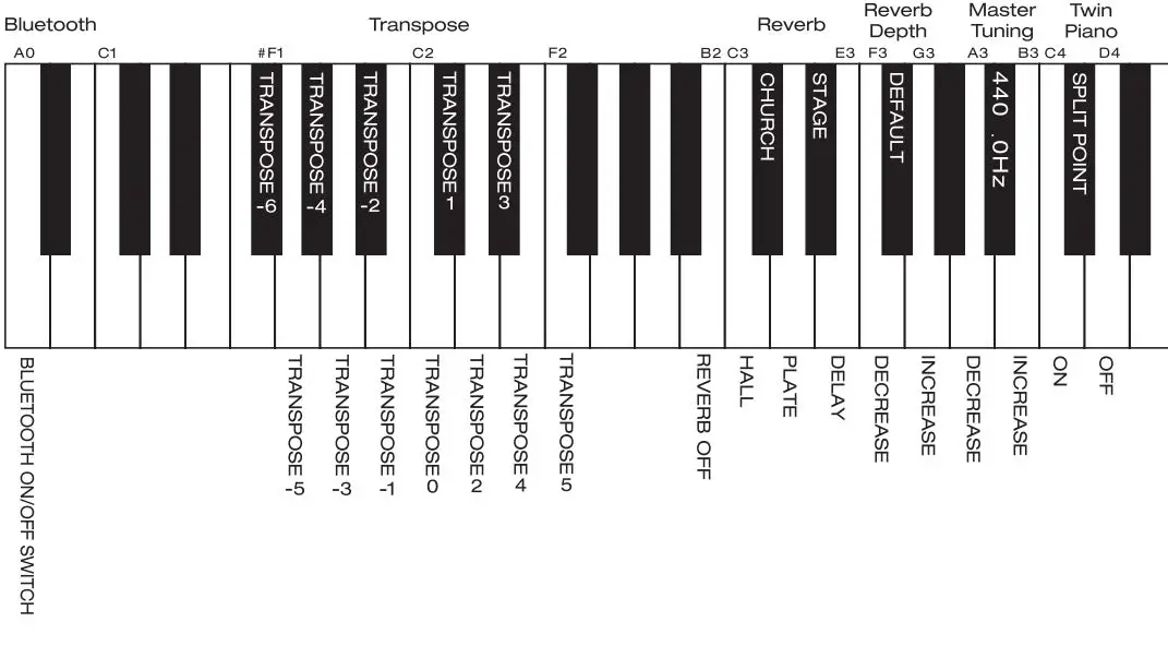 NUX NPK-10 Portable Digital Piano User Manual - Function button + Keys