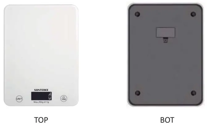 Santebee KF209 Electronic Kitchen Scale User Guide - Product Picture
