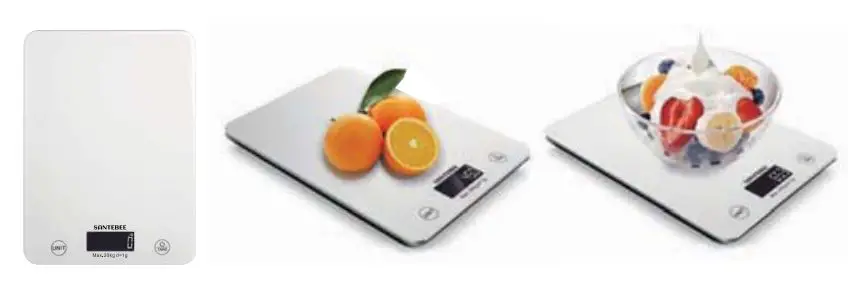 Santebee KF209 Electronic Kitchen Scale User Guide - Weighing Function