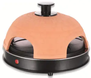 emerio Pizzarette Pizza Oven Handmade Clay Hood