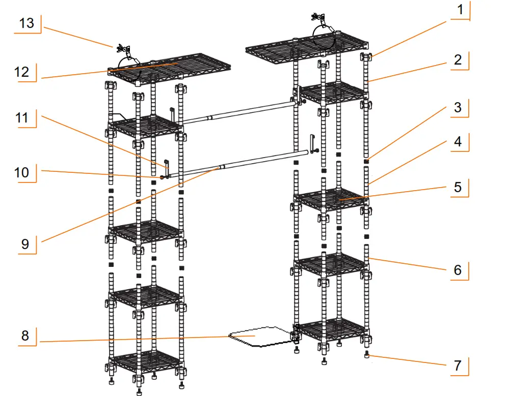 diagramTBFPBR-2701 TRINITY EXPANDABLE CLOSET - Bronze Color 2