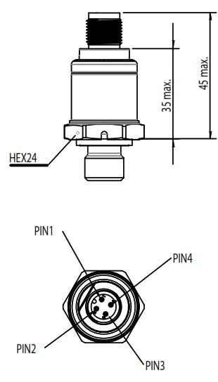 Sensata PTE 7100 Series Hermetic Analog Pressure Sensor - CONNECTOR