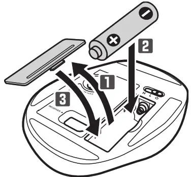 ELECOM M-XT4DR Wireless Trackball Mouse- Installing a battery