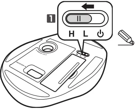 ELECOM M-XT4DR Wireless Trackball Mouse- Turning on