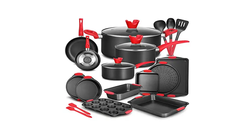 Nutrichef Ncsbcw21s W-heat Red Silicone Handles Oven Safe 21 Piece Set Instructions