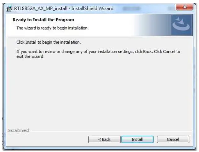 REALTEK RTL8852BE 11ax Combo Module- Install