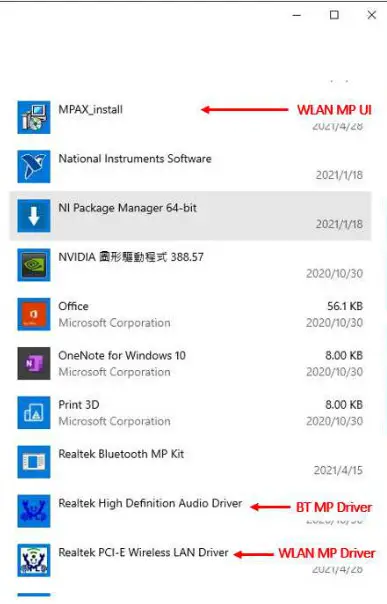 REALTEK RTL8852BE 11ax Combo Module- unInstall