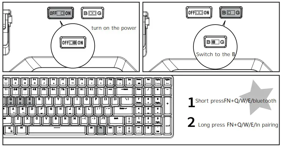 ROYAL KLUDGE RK68 Mechanical Keyboard - bluetooth connection