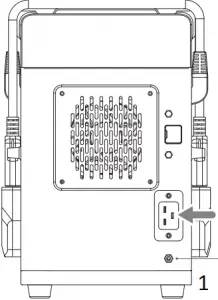 Connect the battery charger 1 - Insert the GND cable here with the other end grounded