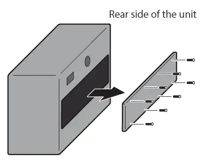 Rear side of the unit