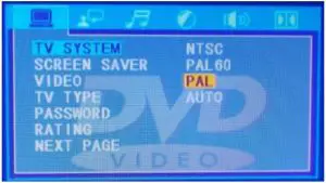 DVD SETUP MENU