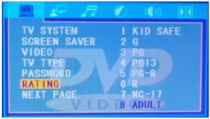 DVD SETUP MENU