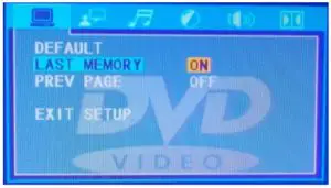 DVD SETUP MENU