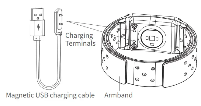 Shenzhen Chileaf Electronics CL838 Armband Heart Rate Monitor User Manual - Charging