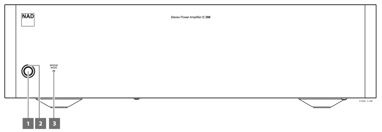 NAD C 298 Stereo Power Amplifier - FRONT PANEL