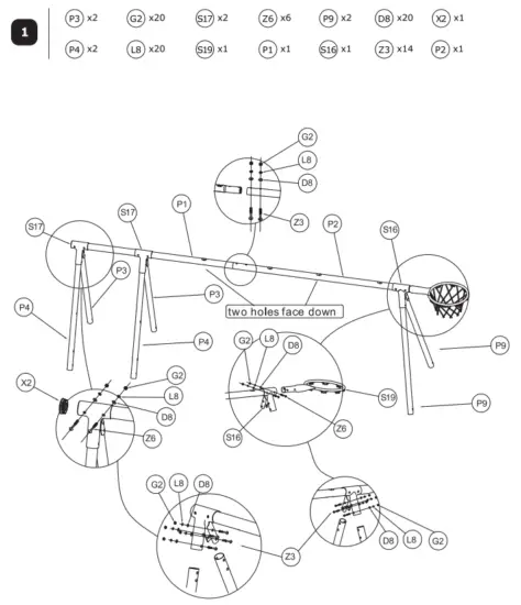 COSTWAY NP10248 Outdoor Swing Set - fig2