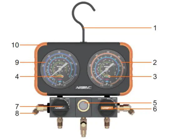 NAVAC N2A4A Manifold Gauge - parts