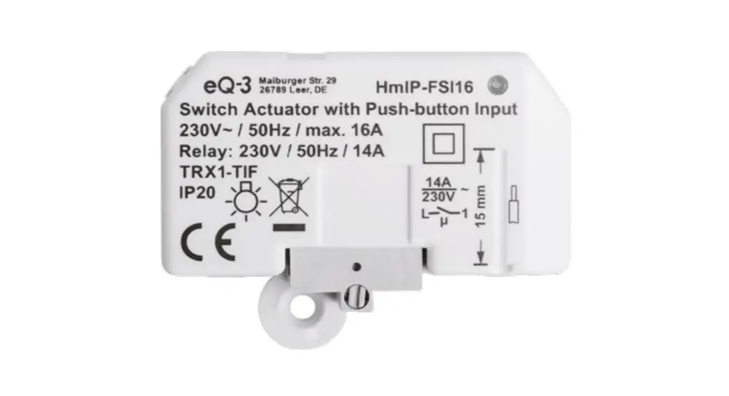 Homematic Ip Hmip-fsi16 Switch Actuator With Push Button Input Instruction Manual