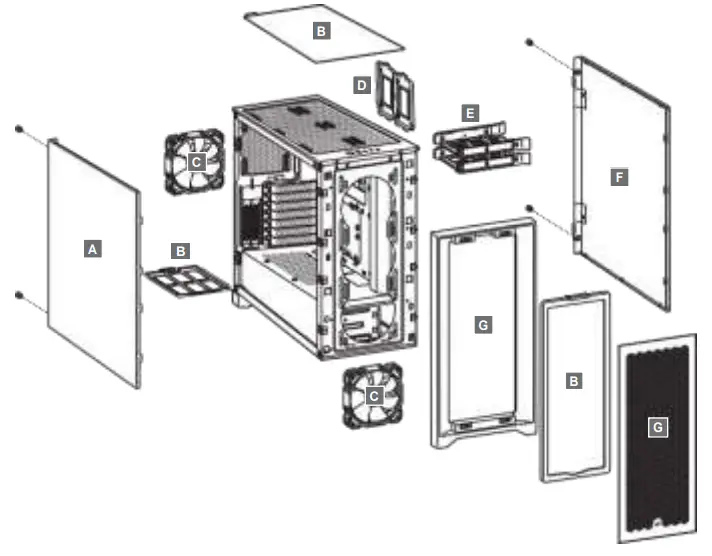CORSAIR 4000D AIRFLOW Mid Tower PC Case - CASE FEATURES