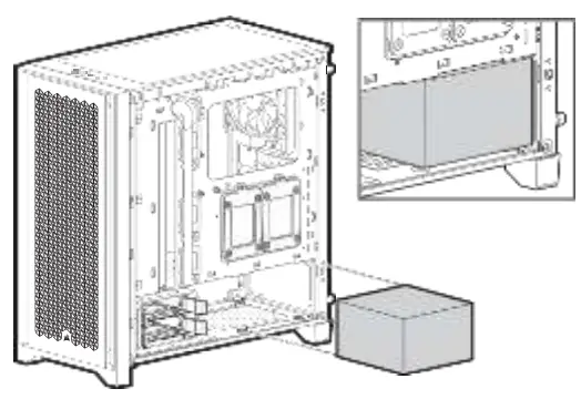 CORSAIR 4000D AIRFLOW Mid Tower PC Case - INSTALLING PSU
