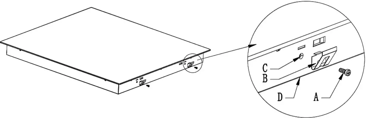 kleenmaid CCTB6020 60cm Ceramic Cooktop With Knob Control - Bracket Position