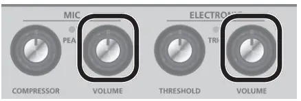 Roland ELCajon Mic Processor - adjust the volume